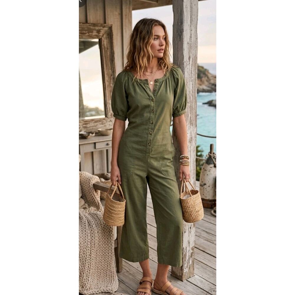 The Great Homeroom Jumpsuit Olive Green Size 2 Medium